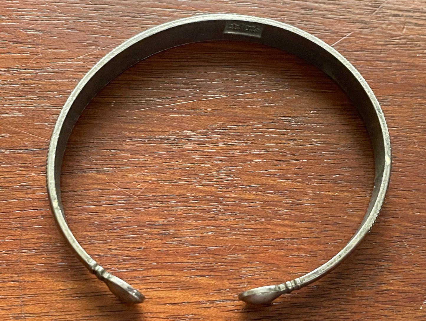 Vintage Silver Tone Bohemian Engraved Bangle Bracelet