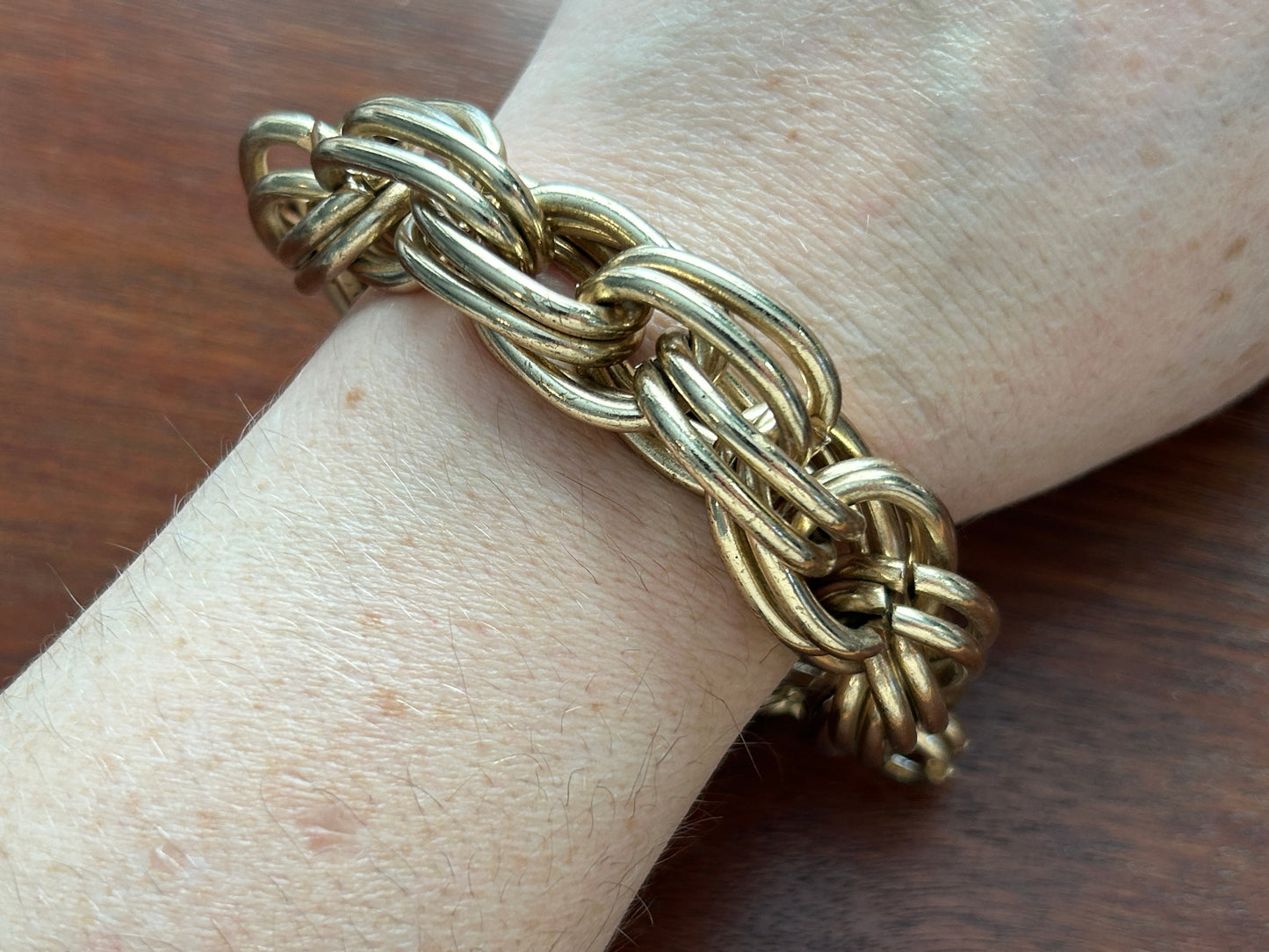 Vintage Gold Tone Chunky Chain Link Bracelet