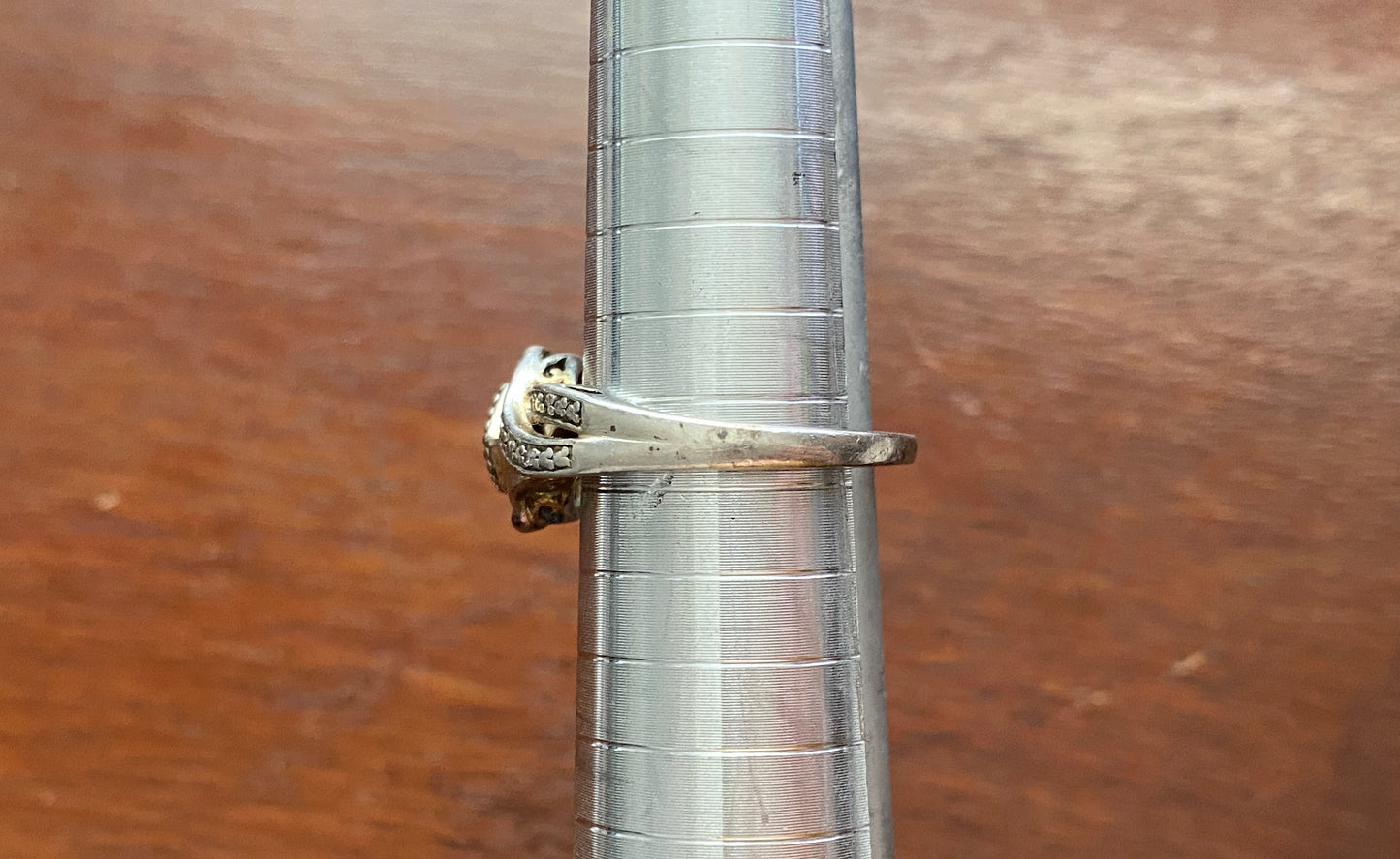 Sterling Silver 925 Pave Diamond Ring Sz 7