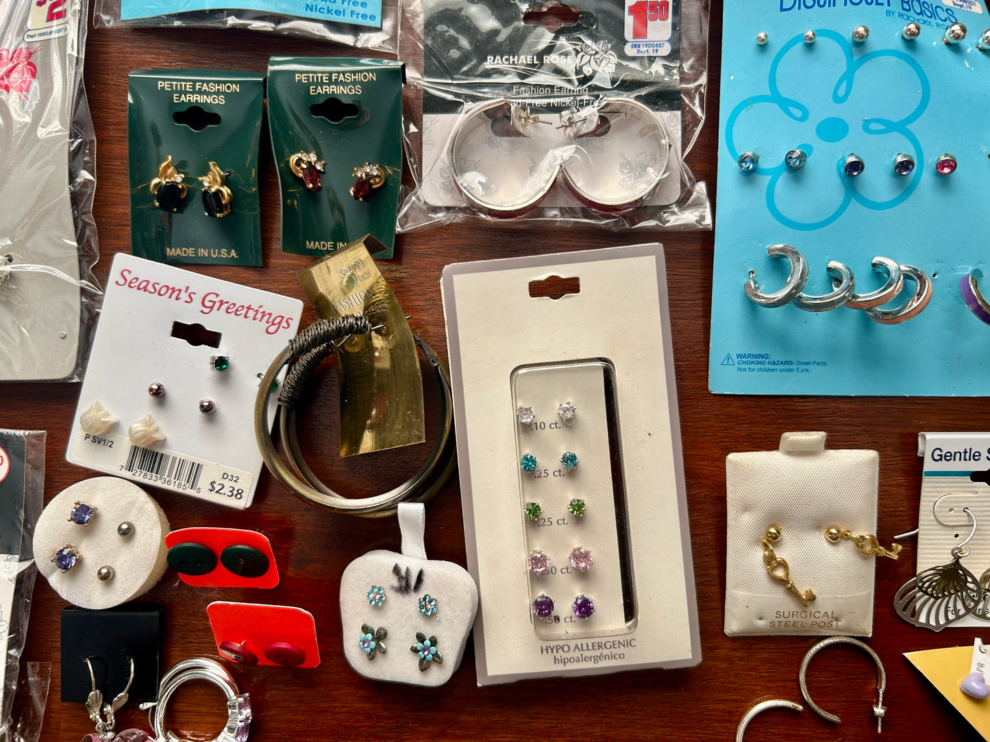 Contemporary Pierced Earring Lot Faux Pearl Stud Hoop Rhinestone & More