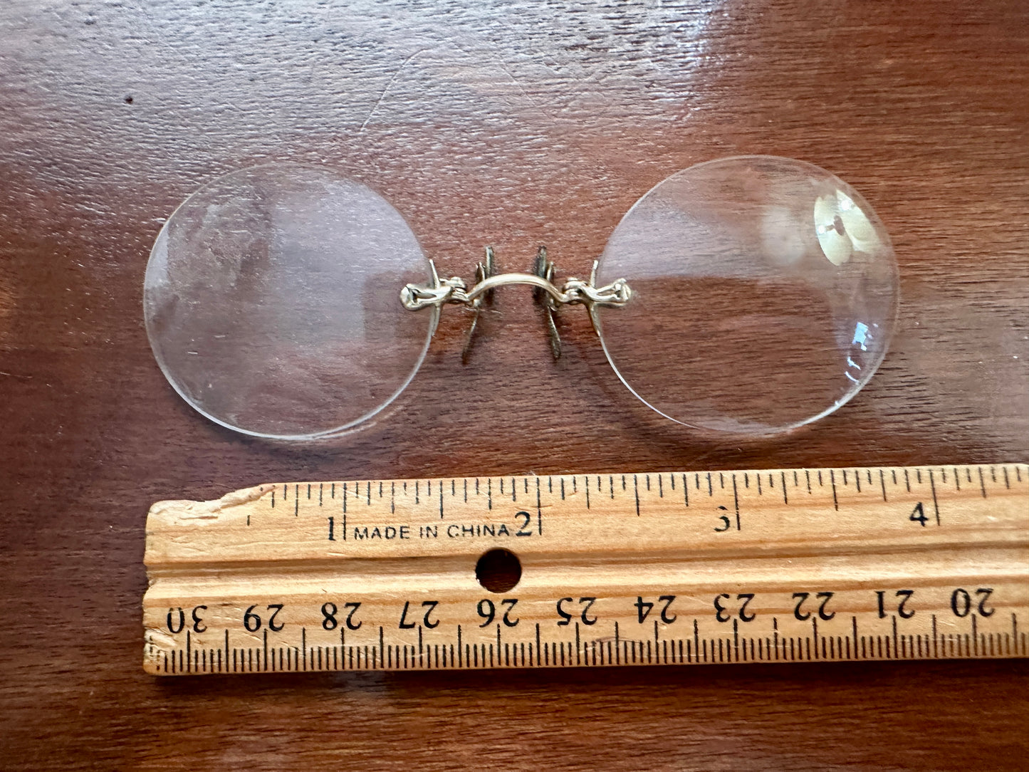 Vintage Antique Gold Filled Frameless Shur-On Pince Nez Glasses Eyeglasses