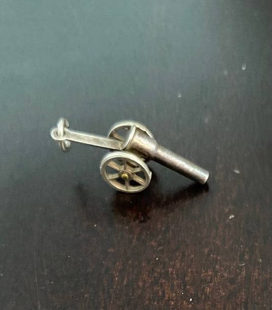 Sterling Silver 925 Canon Charm Moving Wheels