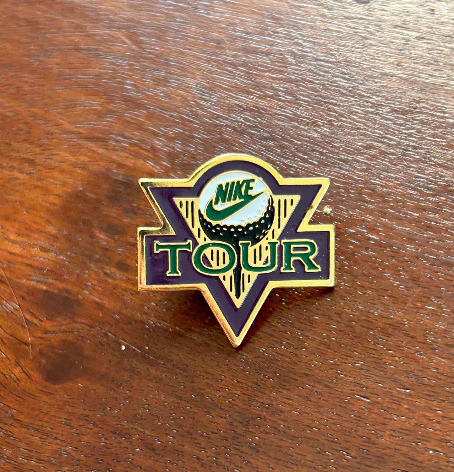 Nike PGA Gold Tour Enamel Gold Tone Pin Pinback