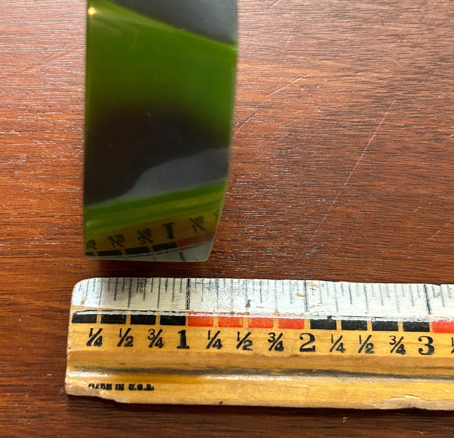 Vintage Bakelite Green Black Chunky Bangle Geometric Angular