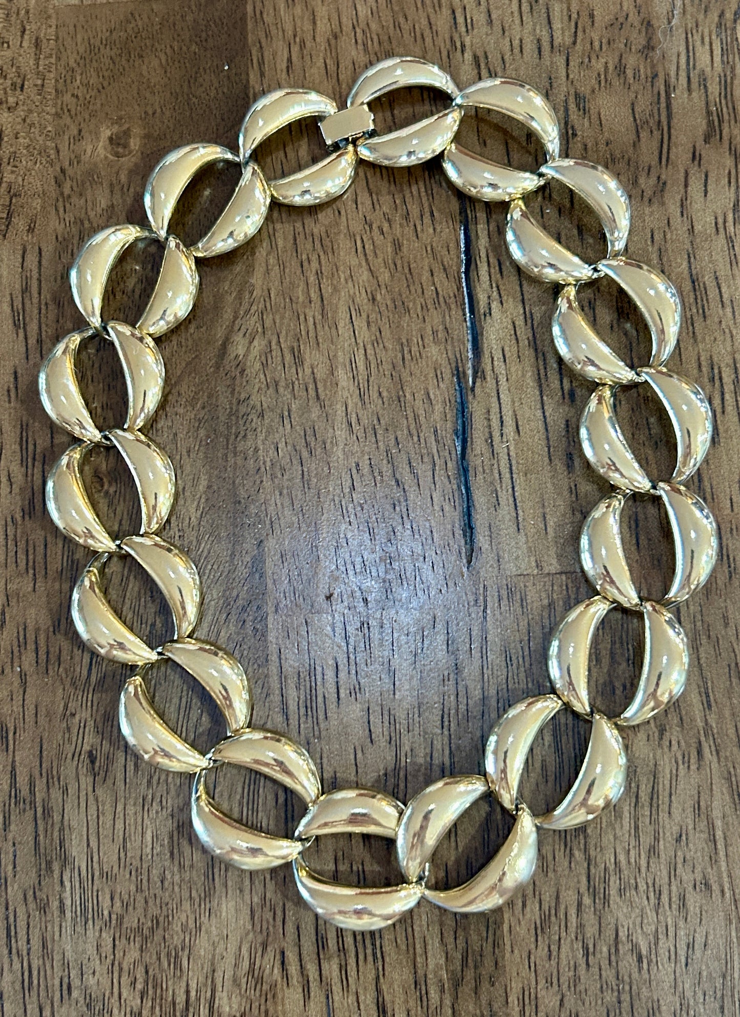 Vintage Gold Tone Large Chunky Chain Link Collar Necklace