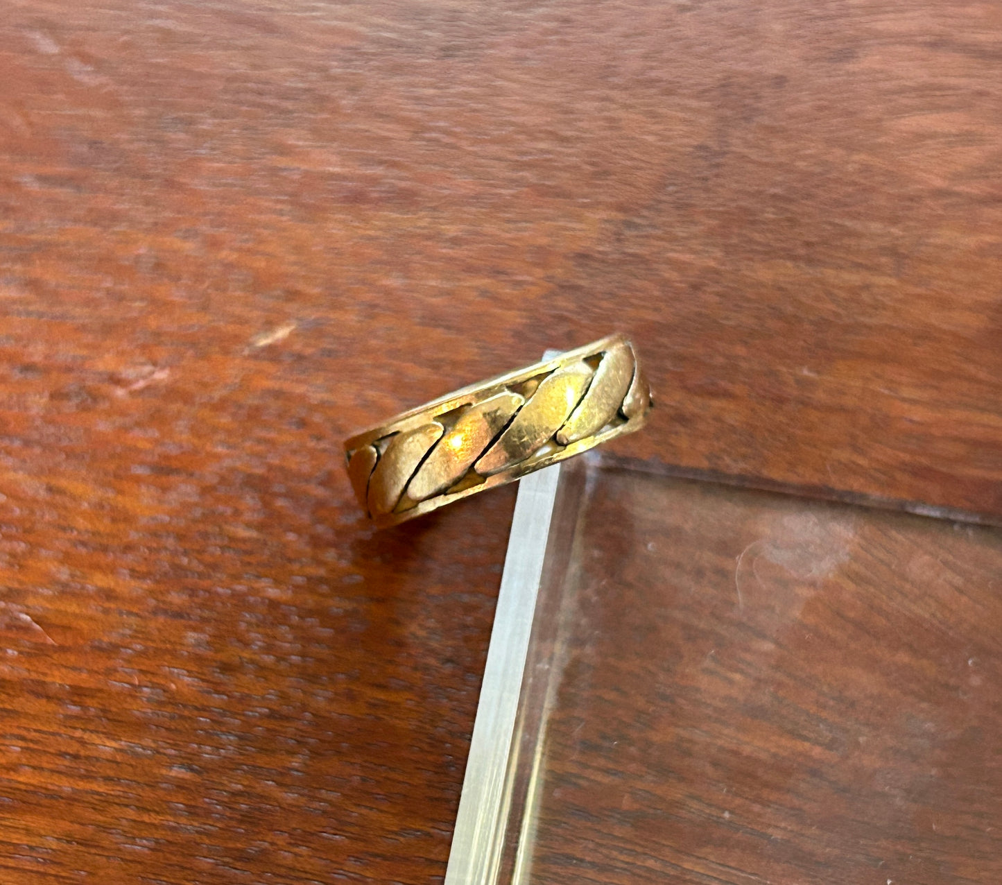 Vintage 14k Yellow Gold Wide Open Work Wedding Band Ring Sz 6.5
