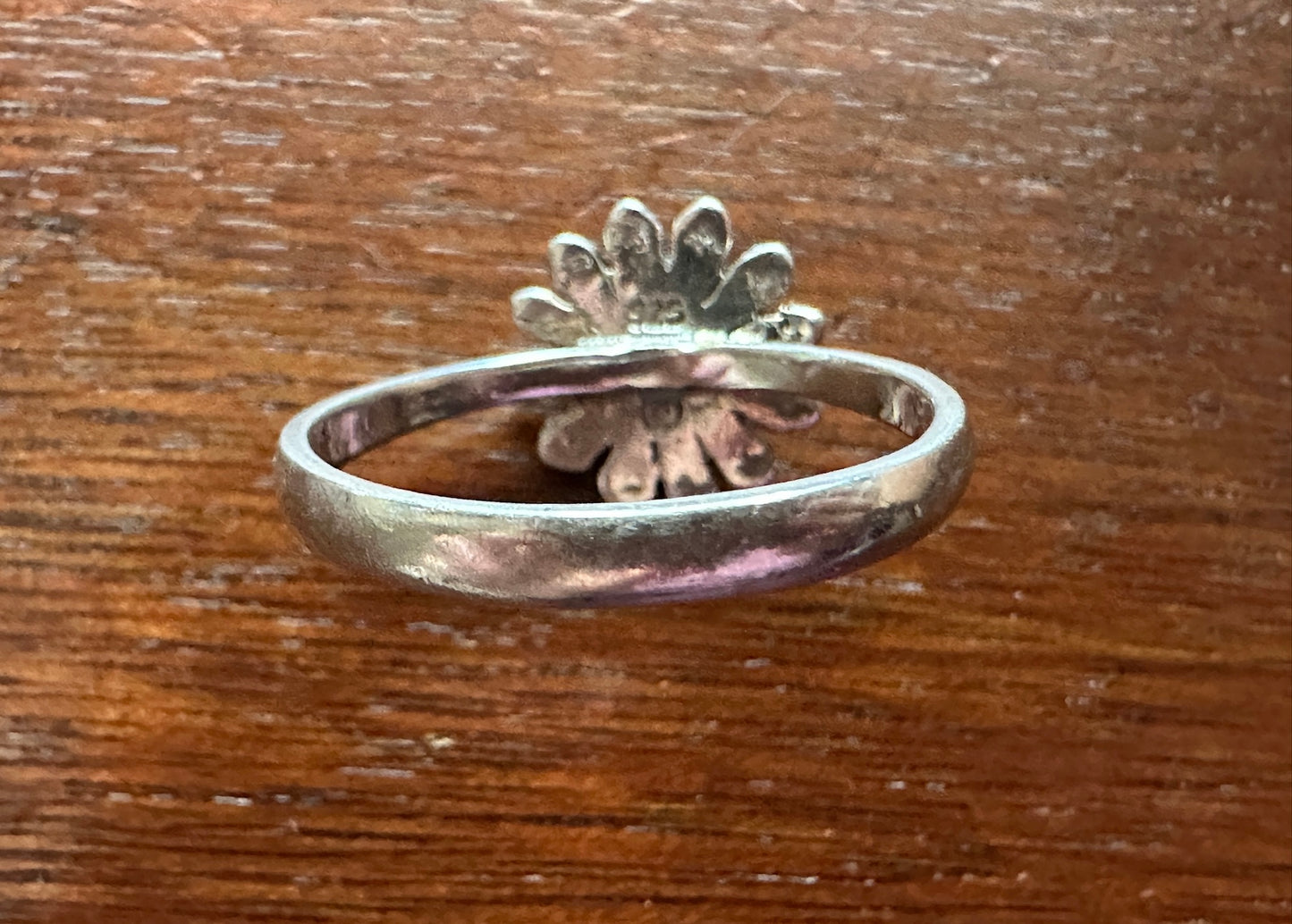 Sterling Silver 925 Sunflower Flower Ring Sz 8.5