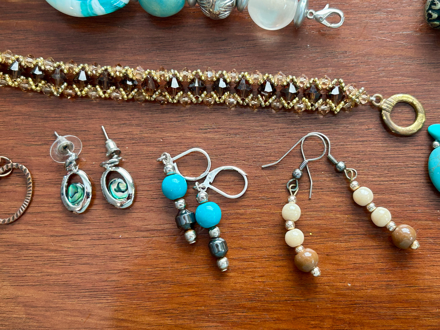 Vintage to Now Southwest Boho Jewelry Lot Faux Turquoise Pearl Beads Shell More