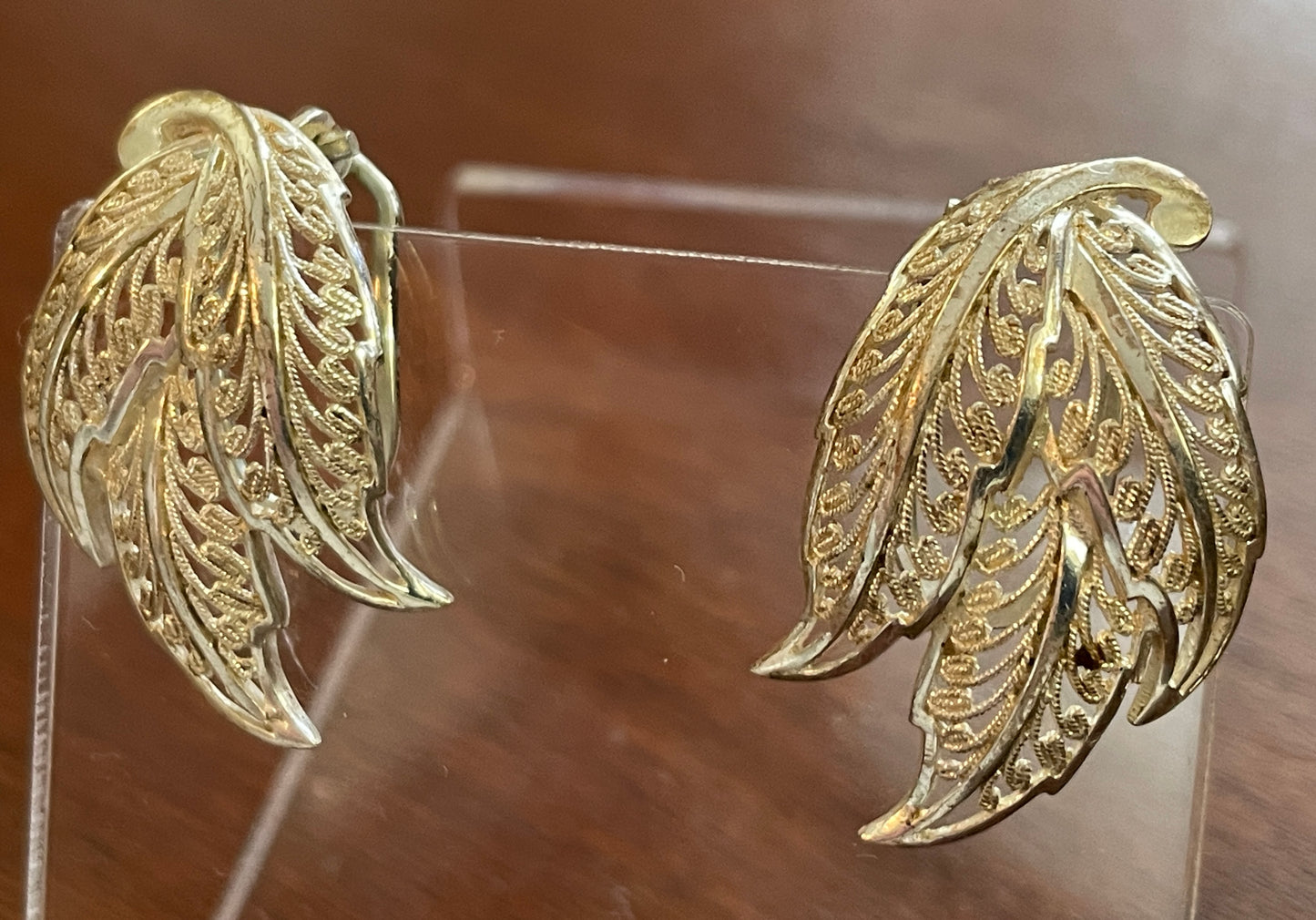 Vintage Sterling Silver 925 Clip On Earrings Wings Marked Germany