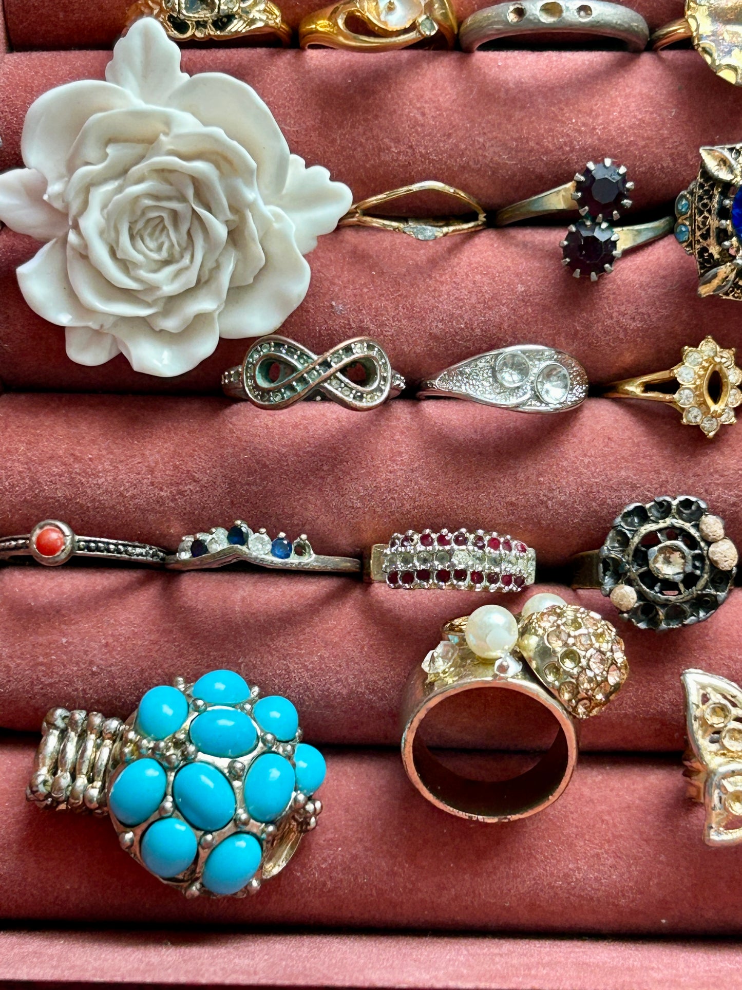 Vintage Lot Costume Fashion Cocktail Rings DAMAGED Harvest Rhinestone Craft