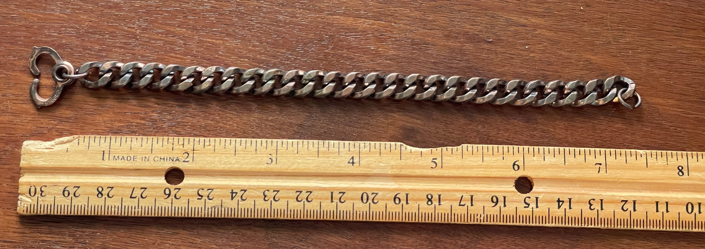 Vintage Copper Chunky Curb Chain Bracelet Marked