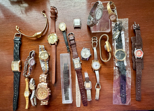 Vintage Womans Wristwatch Watch Lot Diamond Chronograph Michael Kors Mechanical