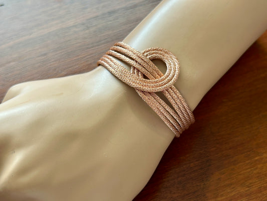 QVC Vicenza 18k Rose Gold Plate over Sterling Silver Knot Braid Bracelet JCM