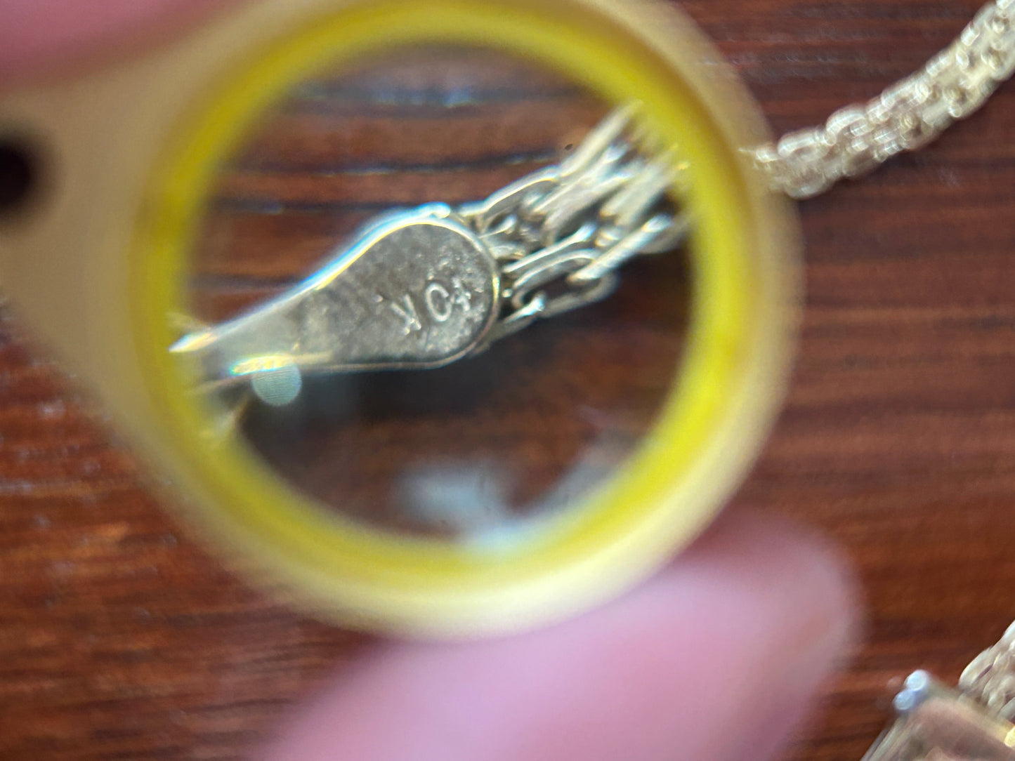 10k Yellow Gold 1ctw Natural Baguette Round Diamond V Shaped Necklace