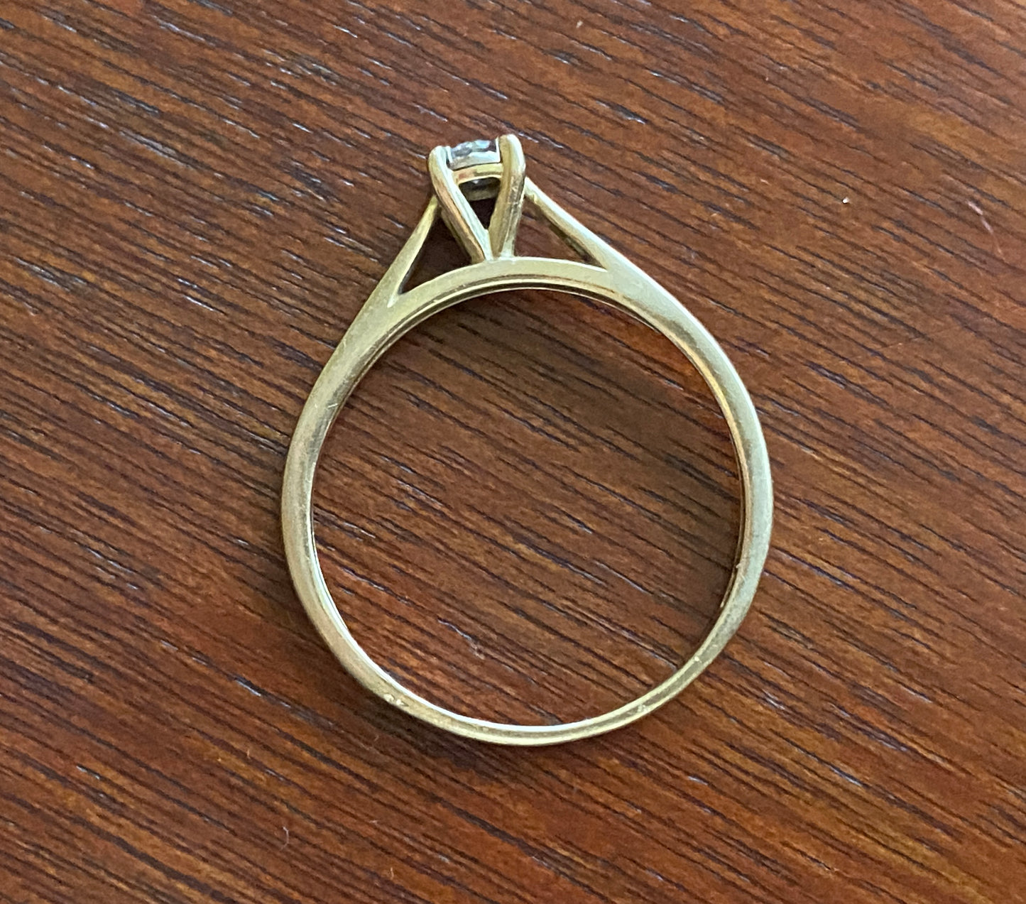 10k Yellow Gold Round Diamond Engagement Ring Sz 9