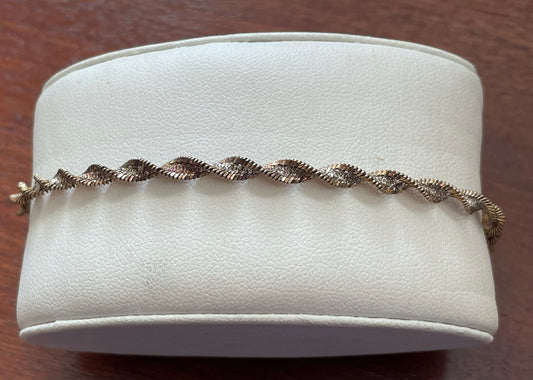 Sterling Silver 925 Twist Chain Bracelet