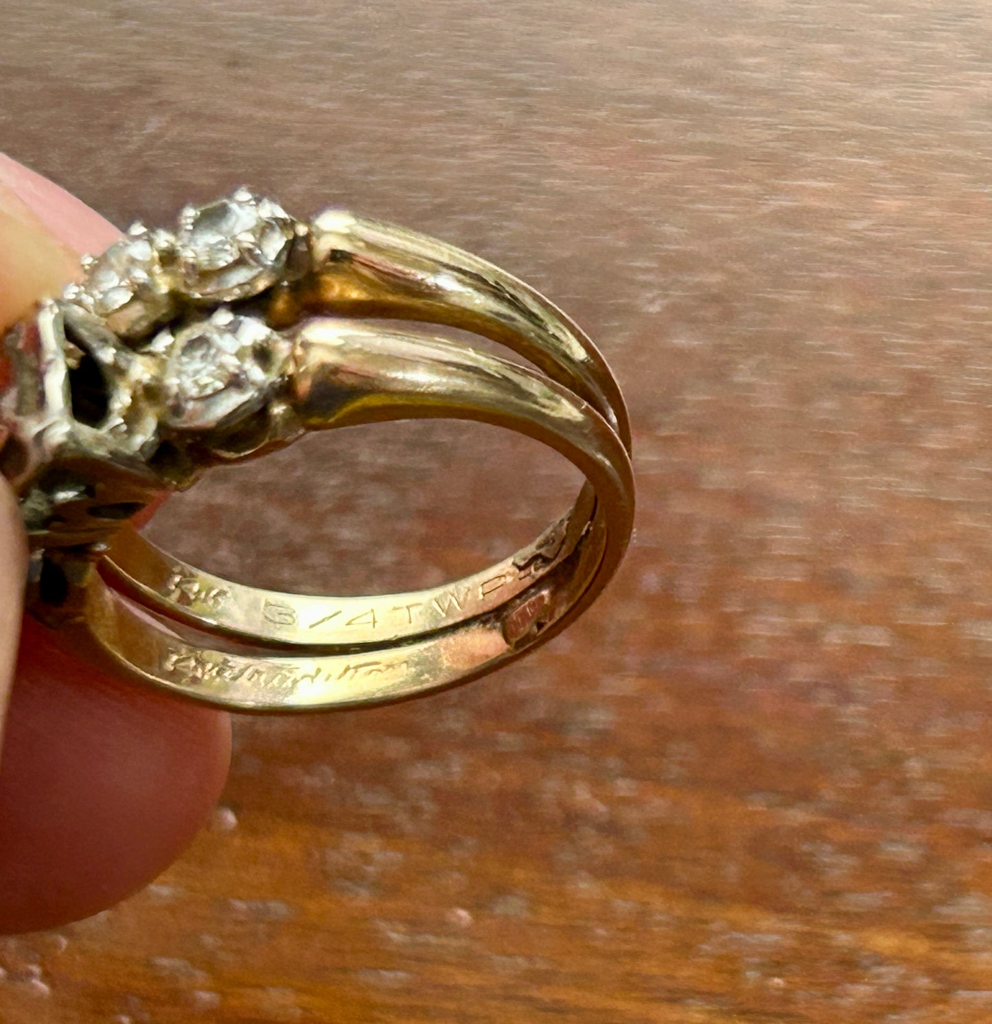 Vintage 14k Yellow Gold 3/4ctw Diamond Engagement Wedding Ring Sz 6