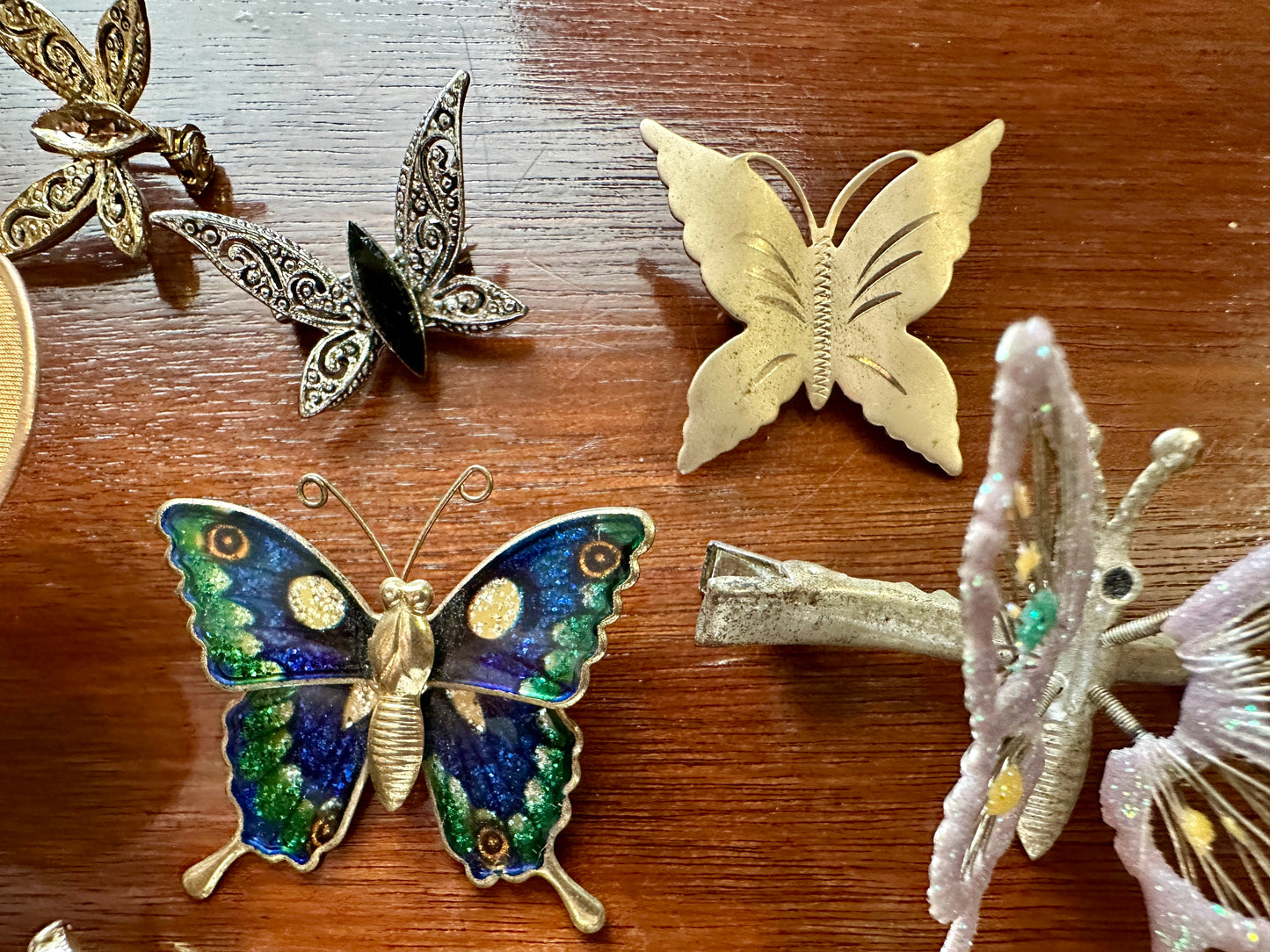 Vintage Butterfly Dragonfly Brooch Pin Lot Enamel Gold Silver Tone Rhinestone