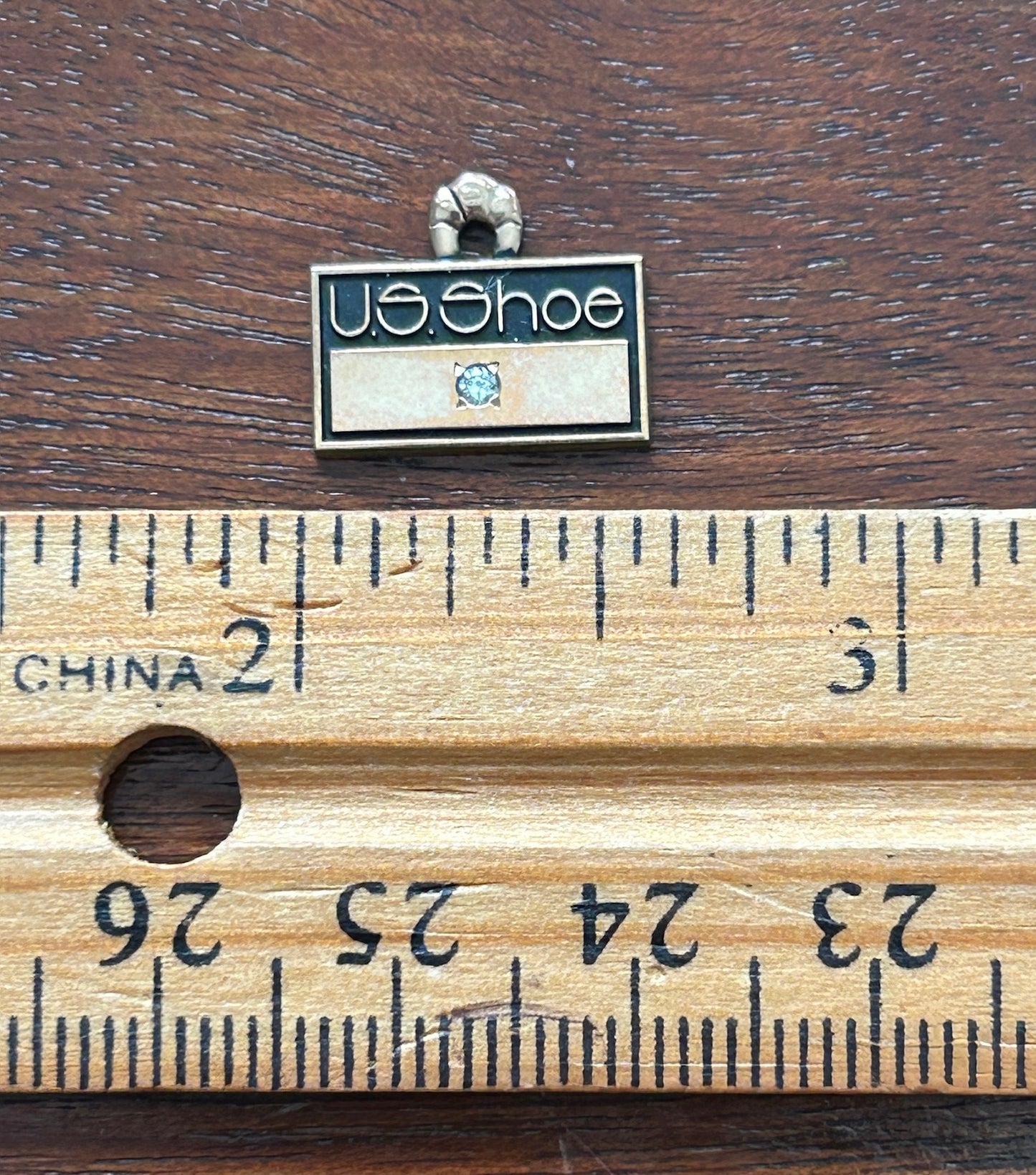 Vintage 1/10 10k Gold Filled US Shoe Pendant Charm Diamond Accents