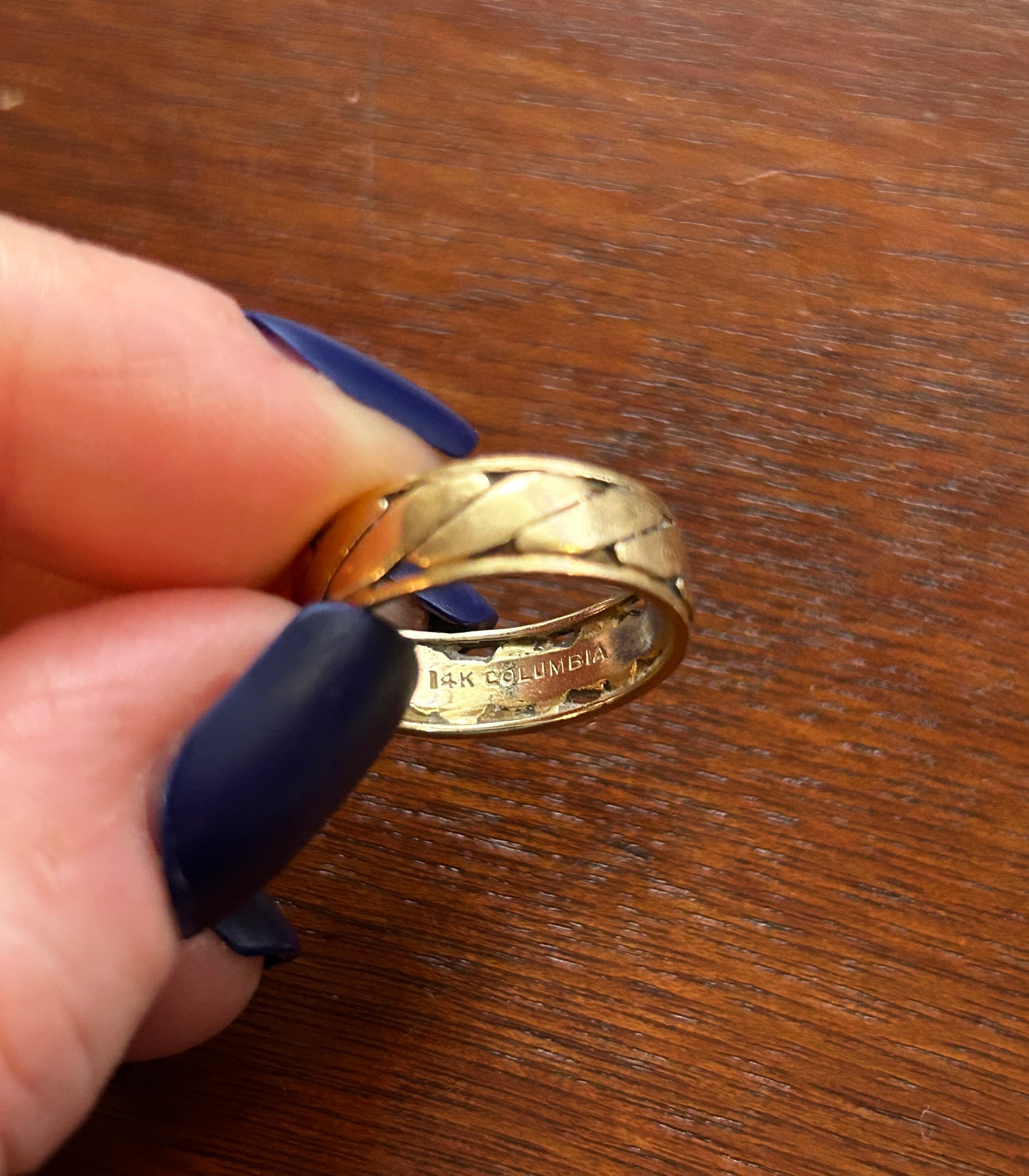 Vintage 14k Yellow Gold Wide Open Work Wedding Band Ring Sz 6.5
