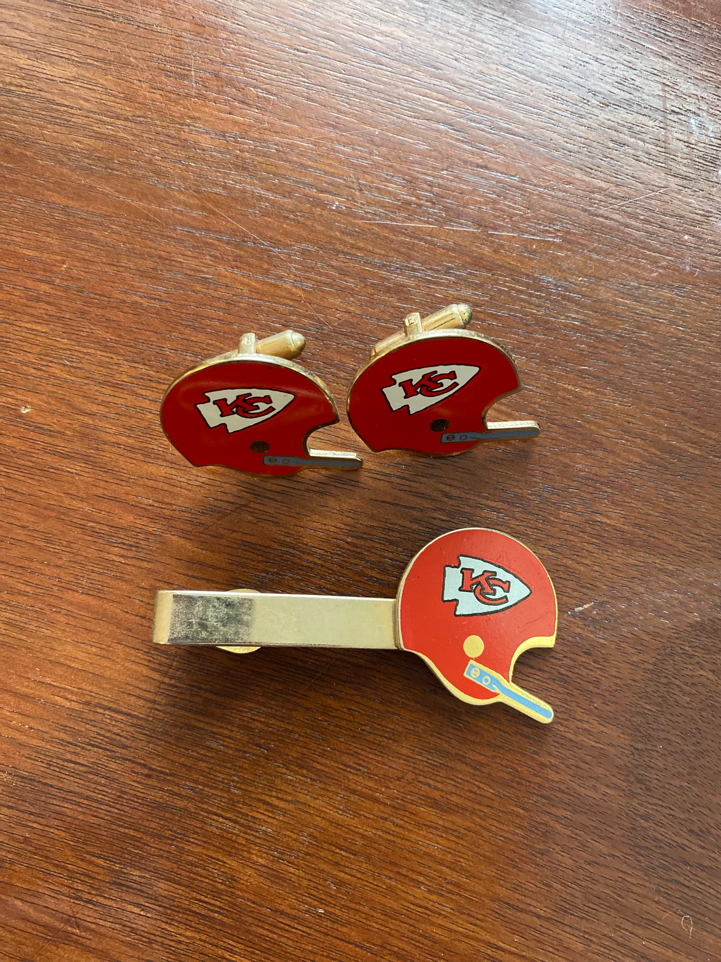 Kansas City Chiefs Tie Clip Cuff Links Set ok