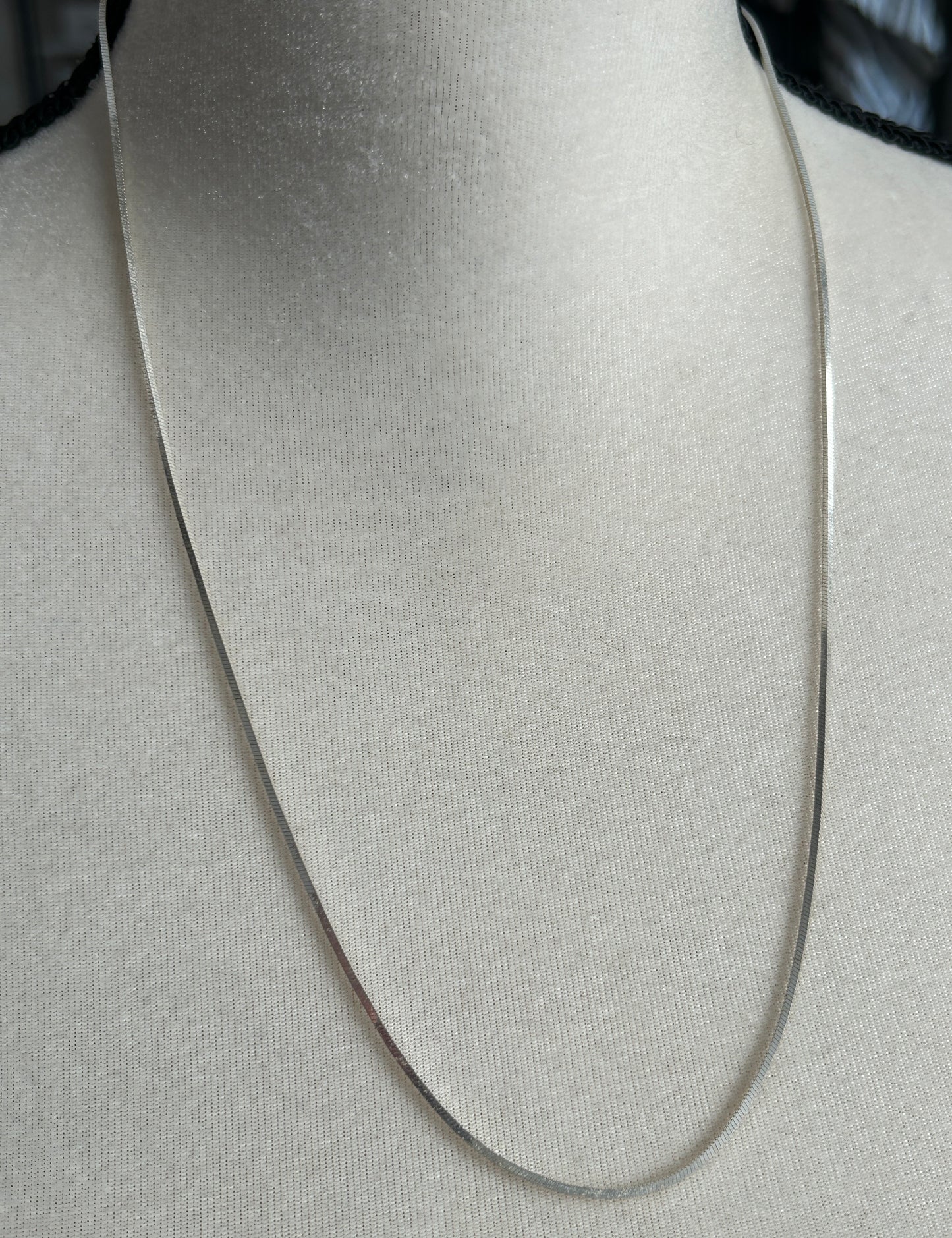 FAS Italy Stelring Silver 925 Long Smooth Snake Square Style Chain Necklace 24"