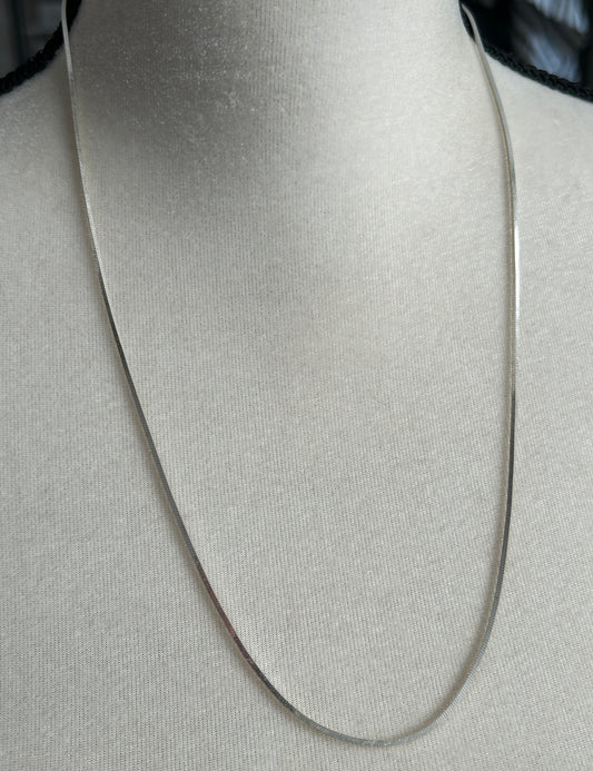 FAS Italy Stelring Silver 925 Long Smooth Snake Square Style Chain Necklace 24"