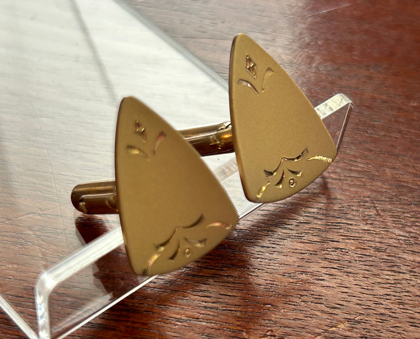 Vintage MCM Hanson 12k Gold Filled Two Tone Cuff Links