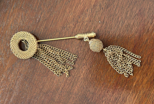 Vintage Caroline Emmons Mesh Tassel Wreath Hat Stick Pin