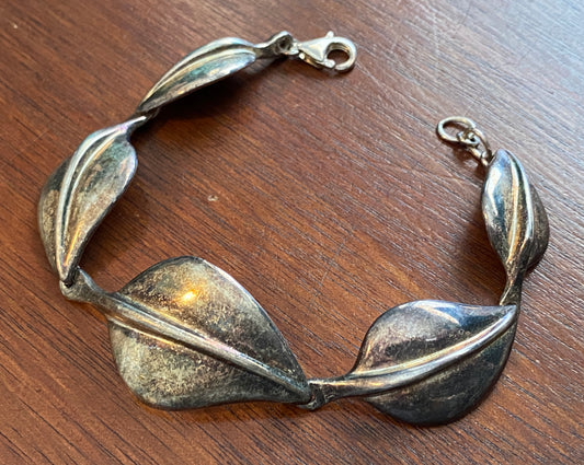 Robert Lee Morris RLM Studio Sterling Silver 925 Modern Leaf Bracelet