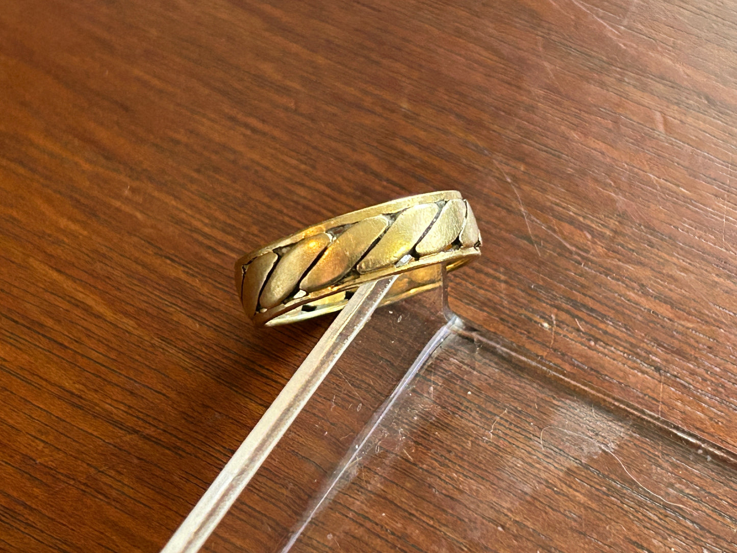 Vintage 14k Yellow Gold Wide Wedding Band Ring Sz 7.5