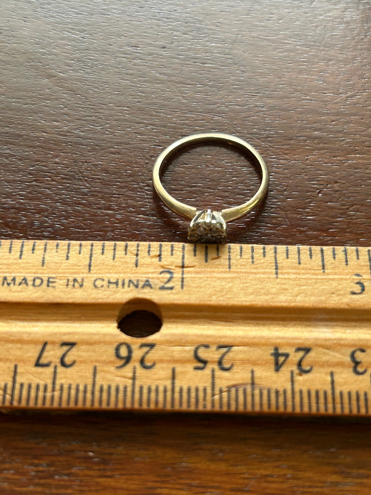 Vintage 10k Yellow Gold Diamond Accent Ring Sz 4