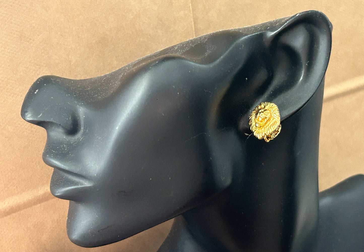 Vintage Kenneth Jay Lane KJL Lion Clip on Earrings