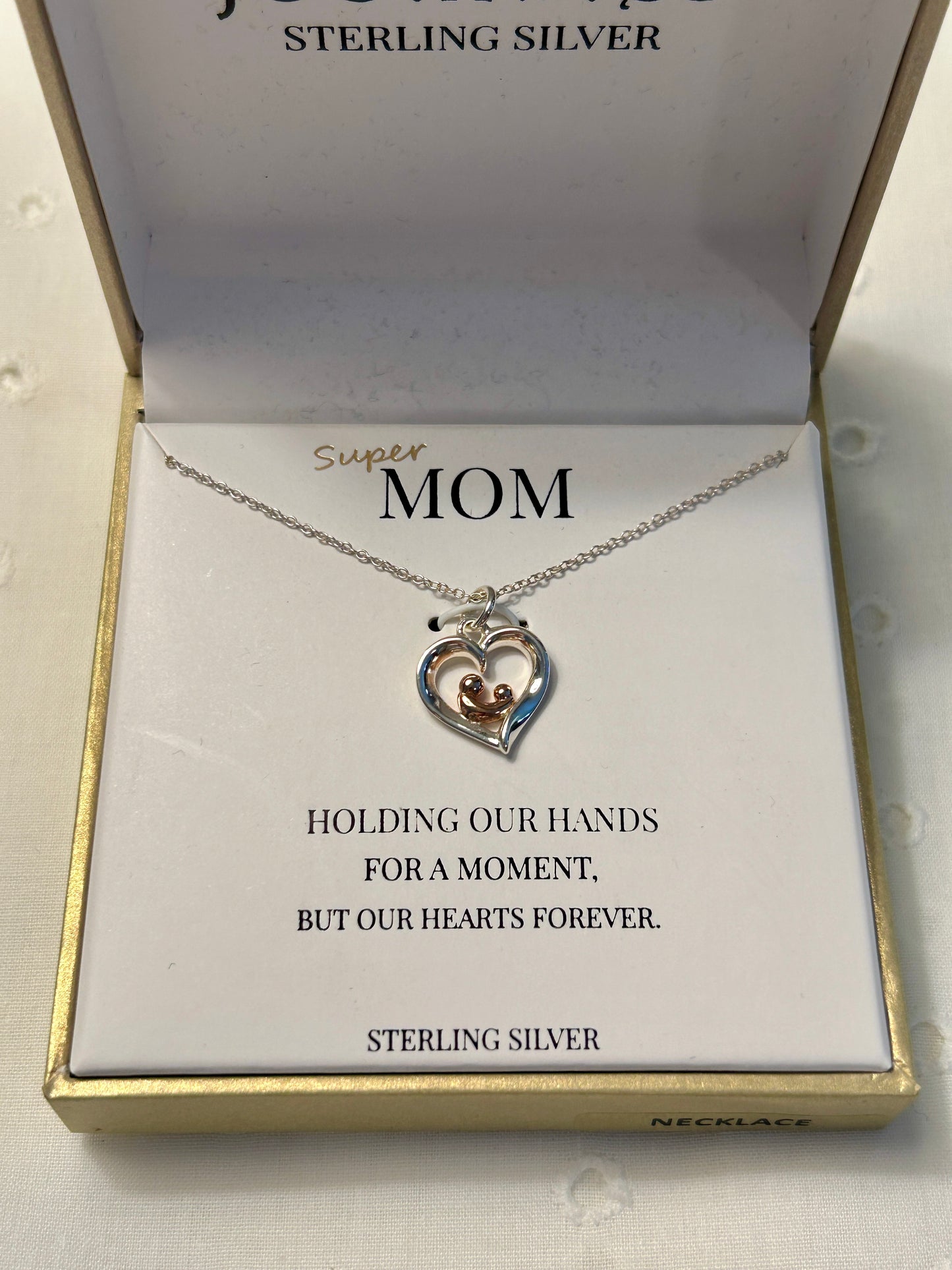 Footnotes Super Mom Sterling Silver Heart Necklace In Box