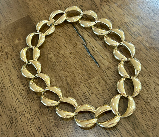 Vintage Gold Tone Large Chunky Chain Link Collar Necklace