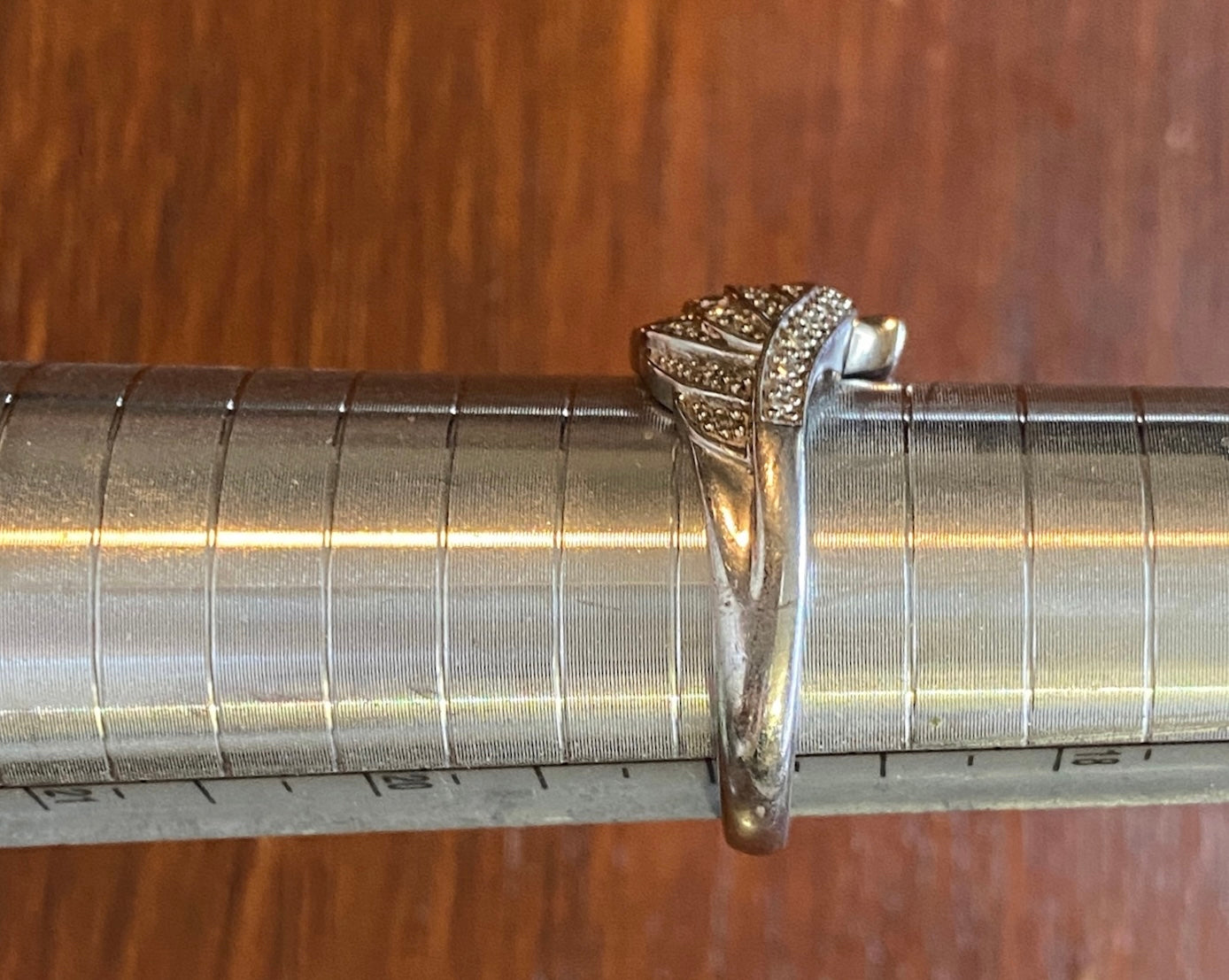 Designer Affinity Sterling Silver 925 Diamond Wing Ring Sz 9