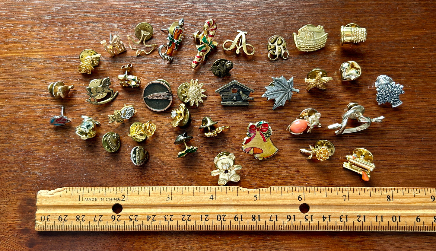 Vintage to Now Lapel Pin Pinback Brooch Lot Avon Birdhouse Flowers Teddy Bears