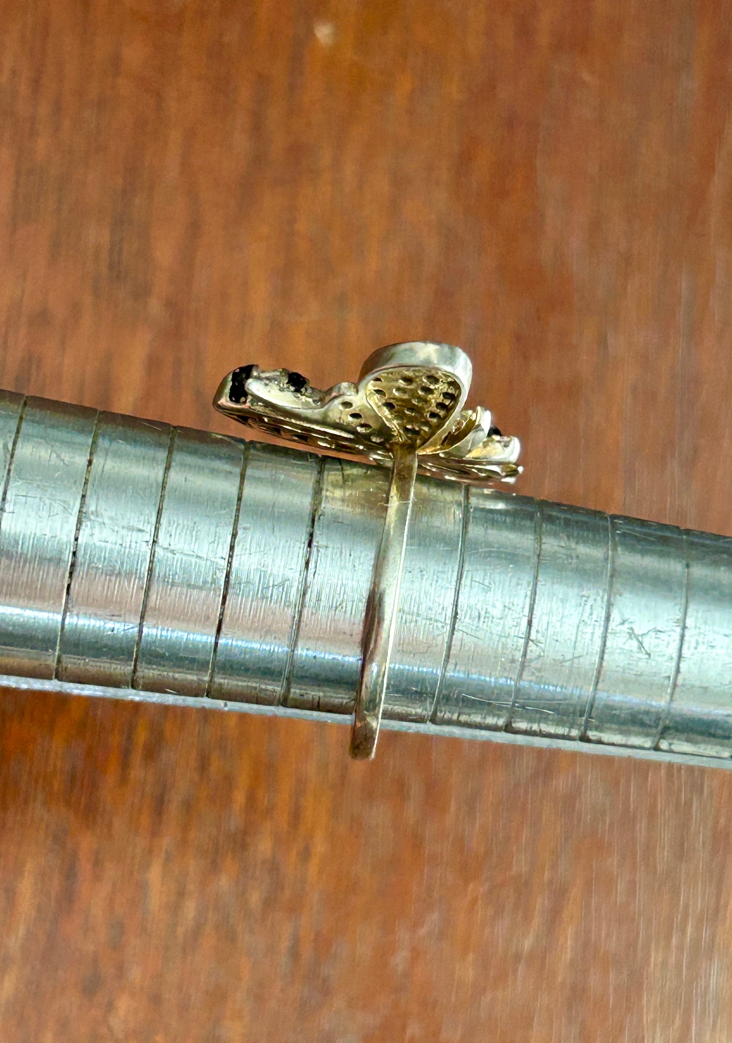 Sterling Silver 925 Jeweled Bumbe Bee Large Ring Sz 7.5