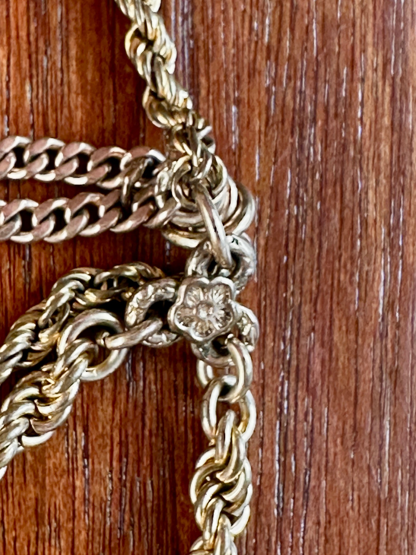 Vintage Antique Gold Tone Multistrand Chain Link Bracelet