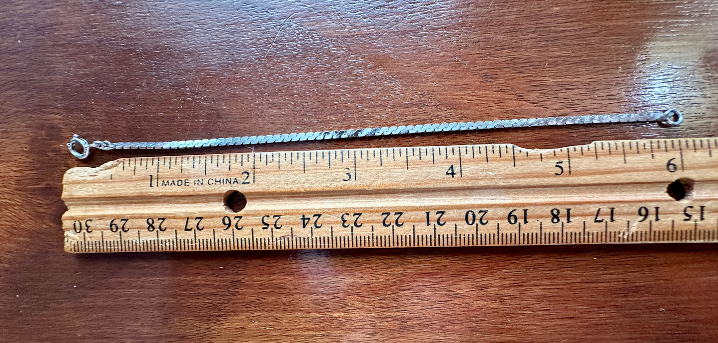 Vintage Childs Sterling Silver 925 Flat Chain Bracelet 6" Long