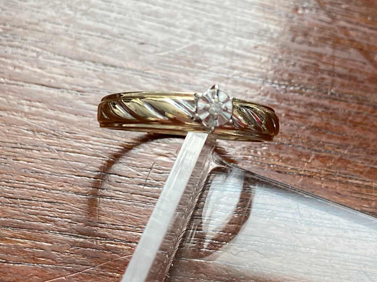 Vintage FC 10k Yellow White Gold Diamond Engagement Ring Sz 8.25