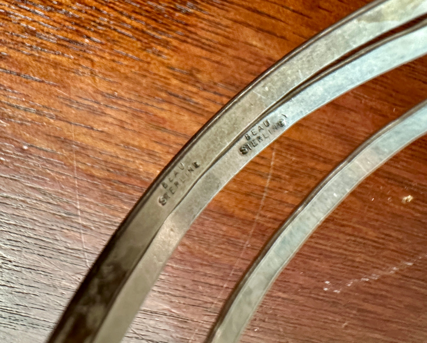 Set of 3 Vintage Signed Beau Sterling Silver 925 Patterened Bangle Bracelet Lot