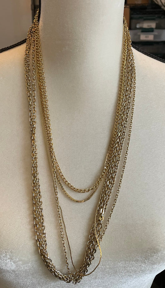 Lot of Gold Tone Chain Necklace Varying Lengths