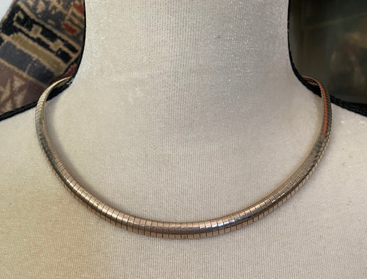 Sterling Silver 925 Omega Chain Collar Necklace Signed SU