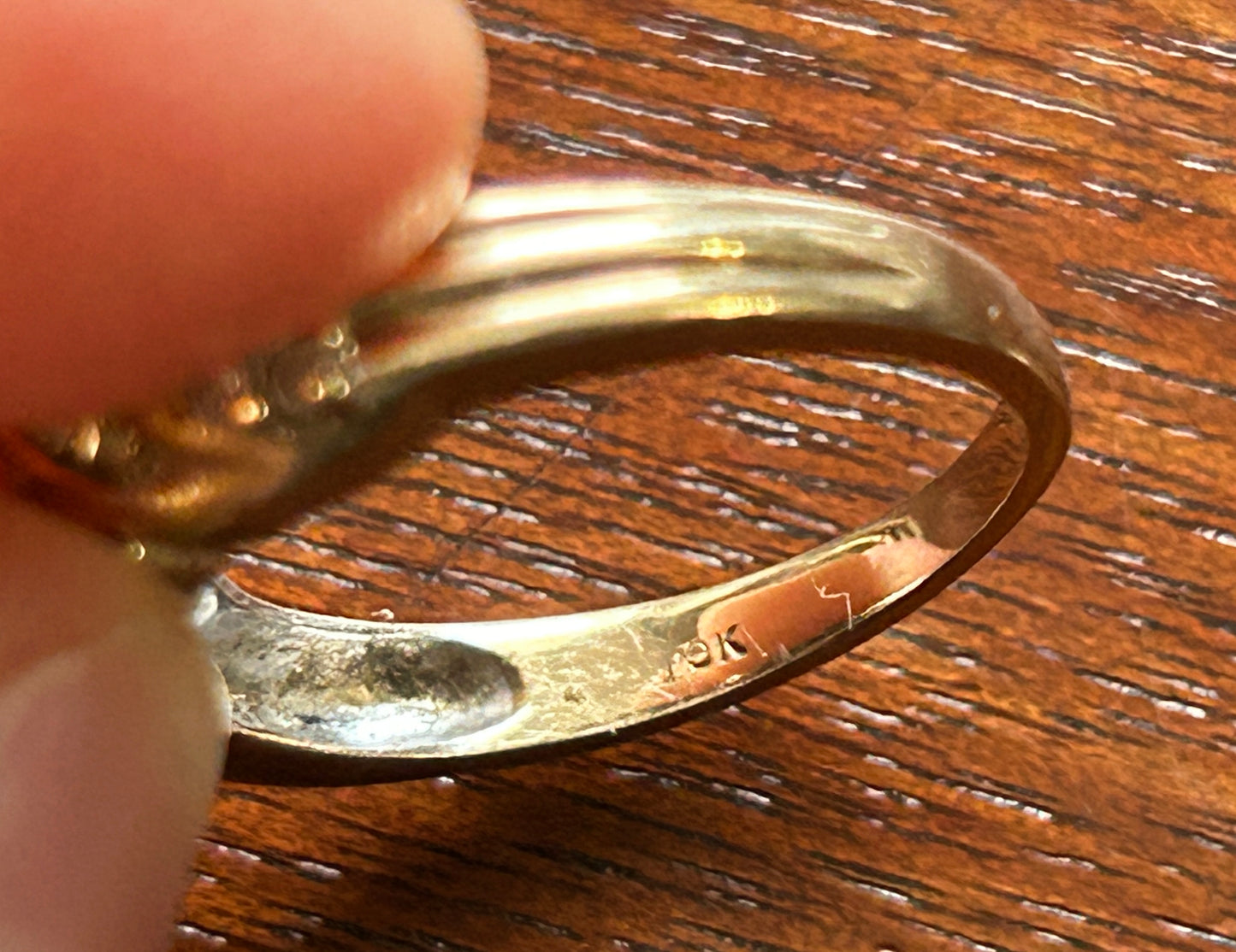 10k Yellow Gold Baguette Round Diamond Ring Sz 8.25