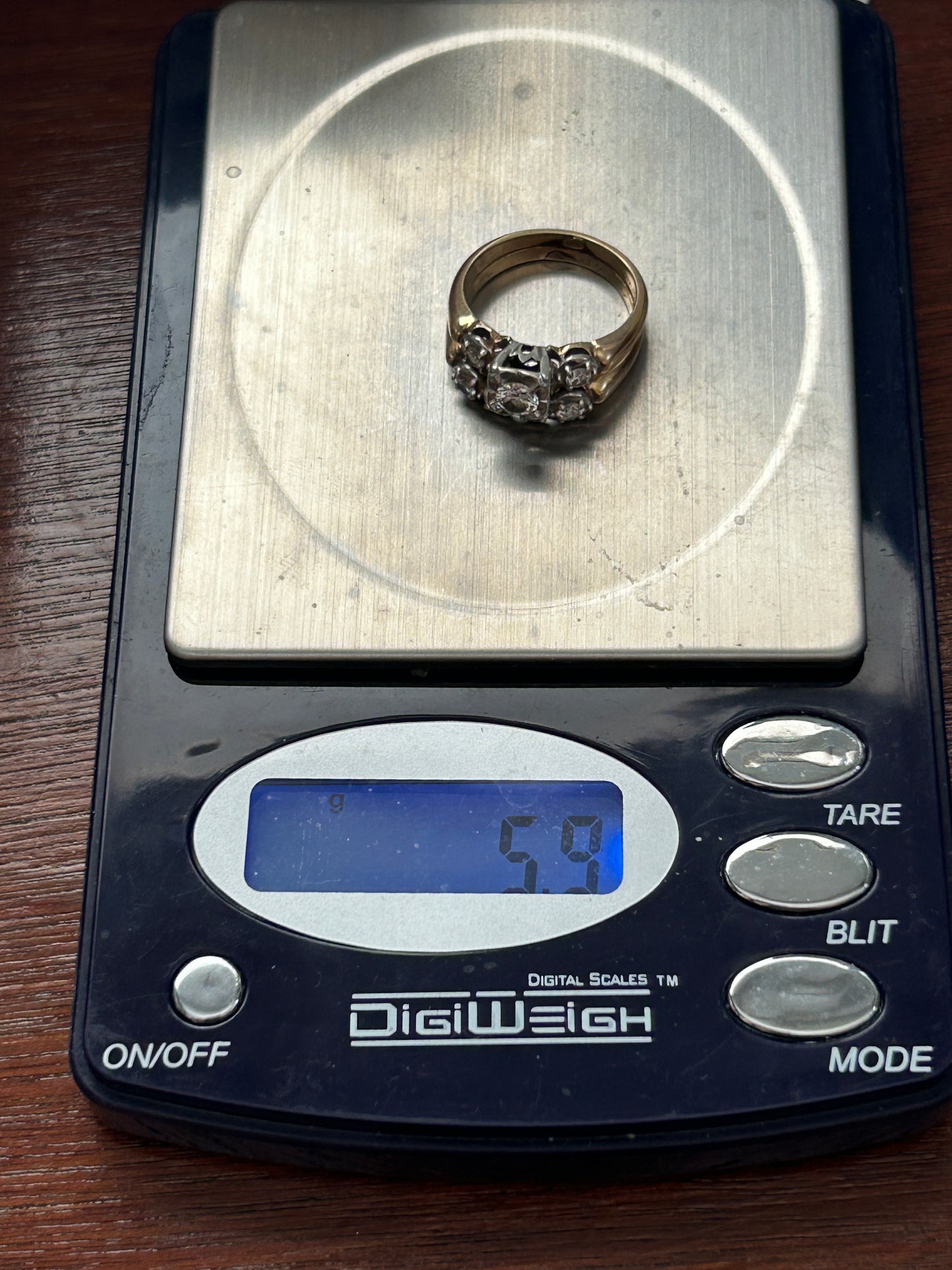 Vintage 14k Yellow Gold 3/4ctw Diamond Engagement Wedding Ring Sz 6