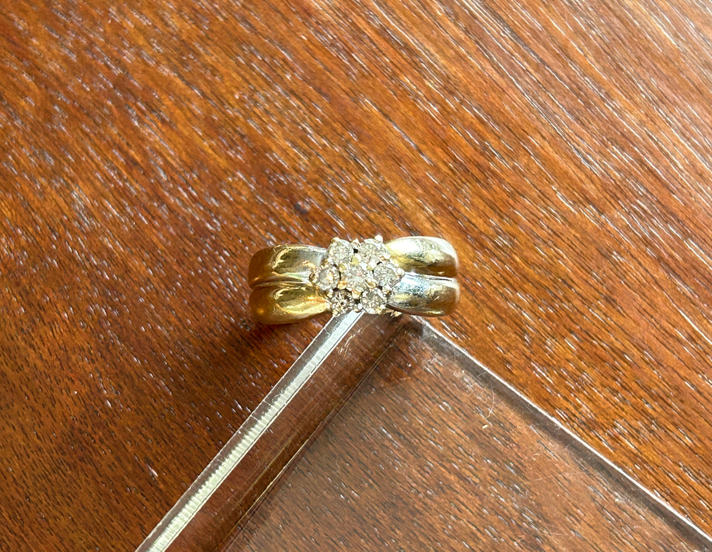 Vintage Signed FTH 14k Yellow Gold .50ctw Diamond Cluster Ring Sz 6.75