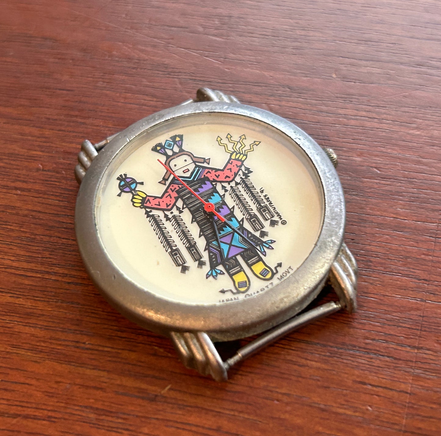 Vintage Japan Quartz Move Wristwatch Face Scarecrow Card Deck