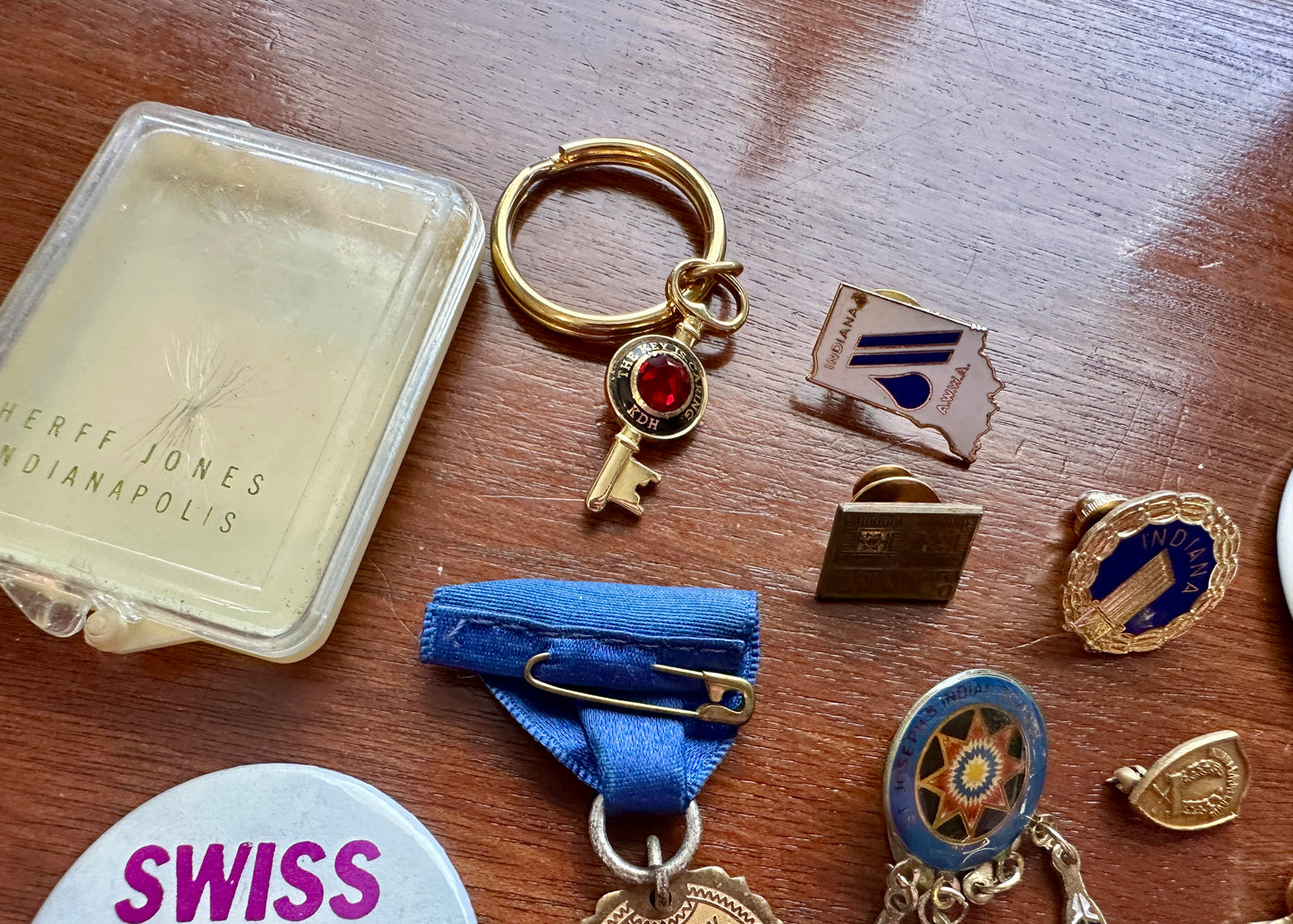 Vintage State of Indiana Lot Souvenir Pinbacks Medals Lapel Pins Pinbacks & More
