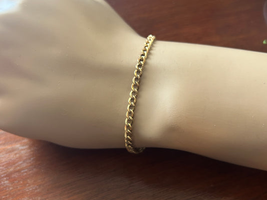 Vintage 1/20 Yellow Gold Filled Chain Bracelet 7.5" Long